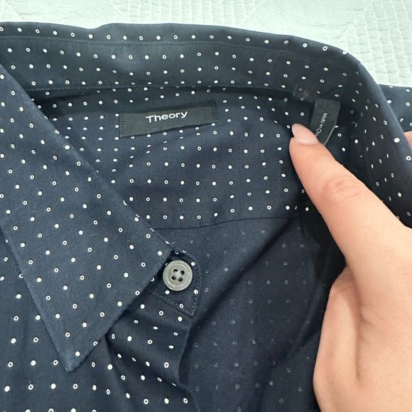 Theory blue long sleeve button up - Picture 2 of 5